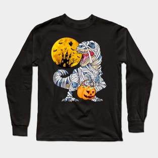 Halloween Shirts for Boys Kids Dinosaur T rex Mummy Pumpkin Long Sleeve T-Shirt